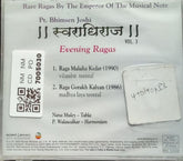 Pt. Bhimsen Joshi - Evening Ragas (CD)
